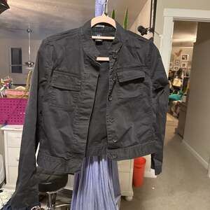 Black Cropped Moto Jacket